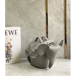 Loewe Large Elephant Bag in Grey Calfskin LS929075