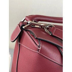 Loewe Large Puzzle Bag In Bordeaux Calfskin LS929080