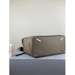 Loewe Large Puzzle Bag In Khaki Grained Leather LS929079