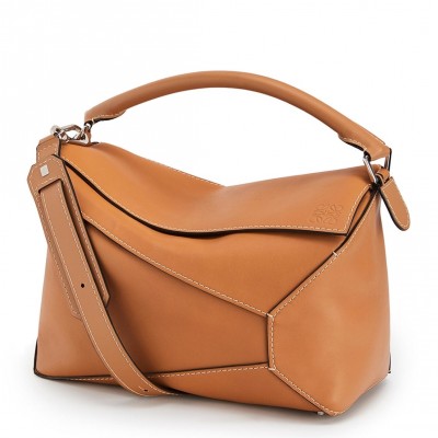 Loewe Large Puzzle Bag In Tan Calfskin LS929078