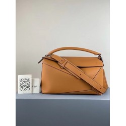 Loewe Large Puzzle Bag In Tan Calfskin LS929078