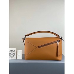 Loewe Large Puzzle Bag In Tan Calfskin LS929078