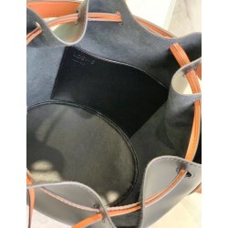 Loewe Medium Balloon Bucket Bag In Black/Tan Calfskin LS929084