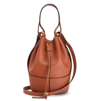 Loewe Medium Balloon Bucket Bag In Camel Calfskin LS929091