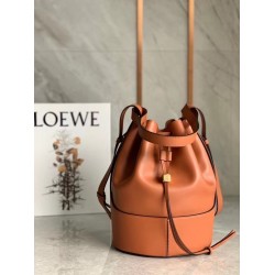 Loewe Medium Balloon Bucket Bag In Camel Calfskin LS929091