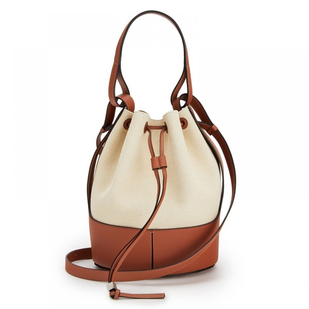 Loewe Medium Balloon Bucket Bag In Canvas LS929090