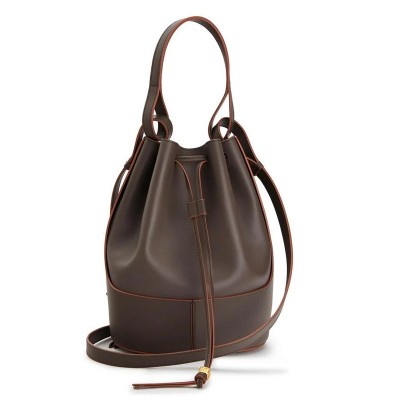 Loewe Medium Balloon Bucket Bag In Taupe Calfskin LS929088