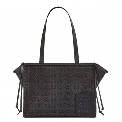 Loewe Medium Cushion Tote In Black Anagram Jacquard LS929097