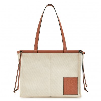 Loewe Medium Cushion Tote In Canvas and Calfskin LS929098