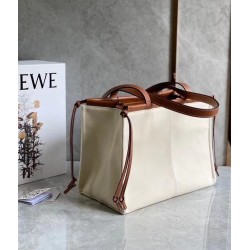 Loewe Medium Cushion Tote In Canvas and Calfskin LS929098