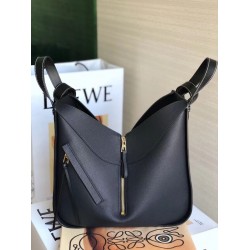 Loewe Medium Hammock Bag In Black Leather LS929101