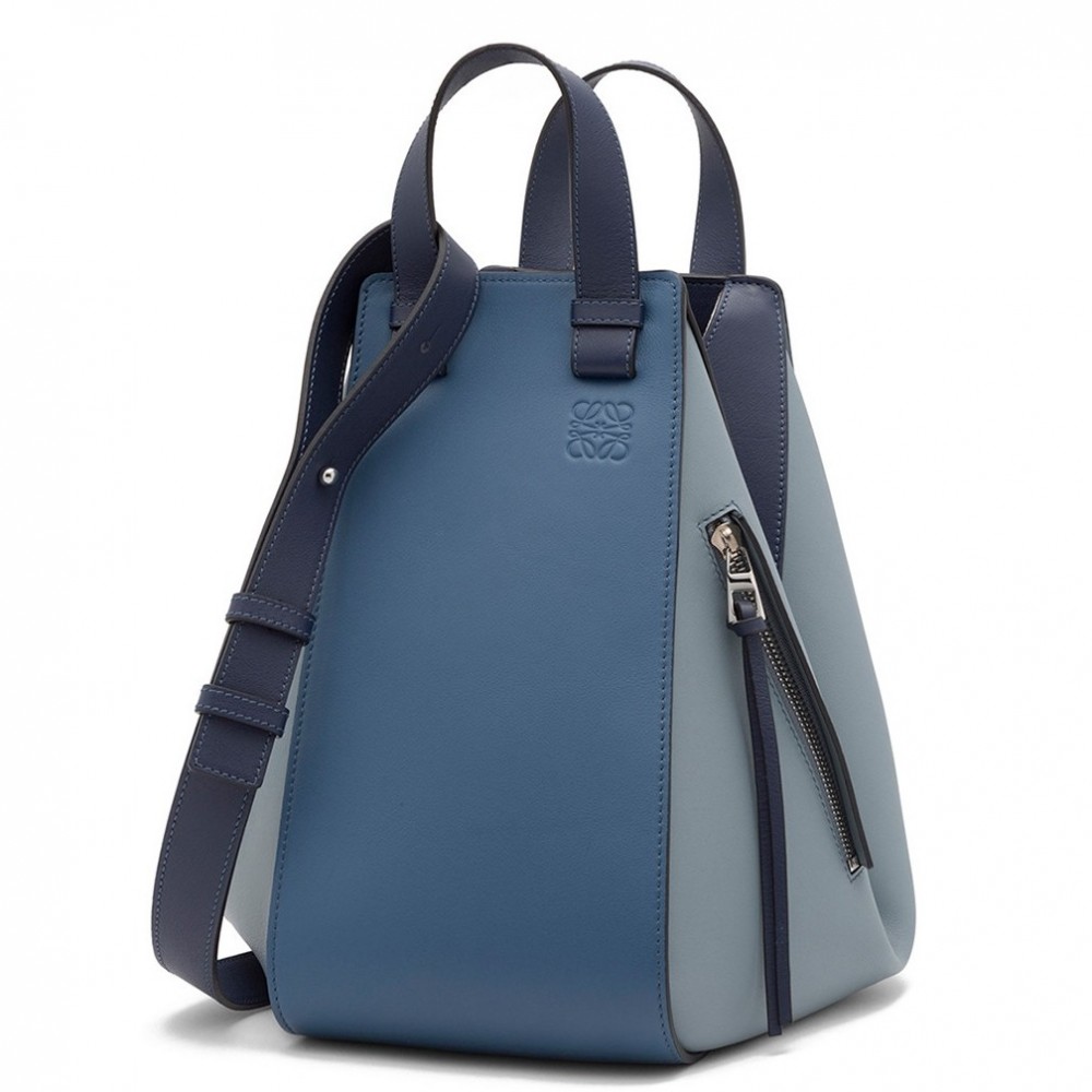 Loewe Medium Hammock Bag In Navy/Blue Calfskin LS929102