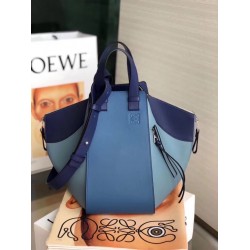 Loewe Medium Hammock Bag In Navy/Blue Calfskin LS929102