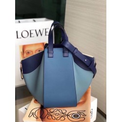 Loewe Medium Hammock Bag In Navy/Blue Calfskin LS929102