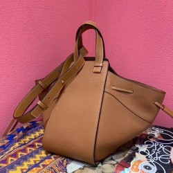 Loewe Medium Hammock Drawstring Bag In Tan Leather LS929117