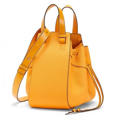 Loewe Medium Hammock Drawstring Bag In Yellow Leather LS929108