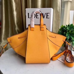 Loewe Medium Hammock Drawstring Bag In Yellow Leather LS929108