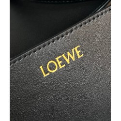 Loewe Medium Puzzle Fold Tote Bag in Black Calfskin LS929122