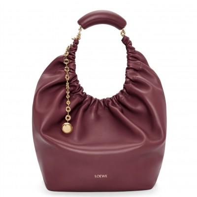 Loewe Medium Squeeze Bag in Bordeaux Nappa Lambskin LS929115