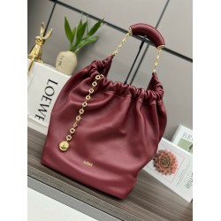 Loewe Medium Squeeze Bag in Bordeaux Nappa Lambskin LS929115