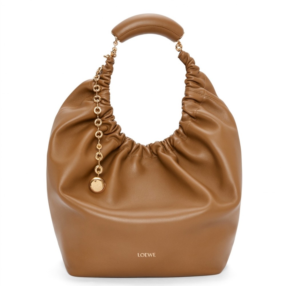 Loewe Medium Squeeze Bag in Brown Nappa Lambskin LS929126