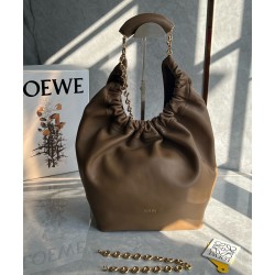 Loewe Medium Squeeze Bag in Brown Nappa Lambskin LS929126