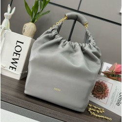 Loewe Medium Squeeze Bag in Grey Nappa Lambskin LS929121