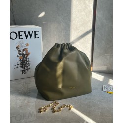 Loewe Medium Squeeze Bag in Olive Nappa Lambskin LS929125