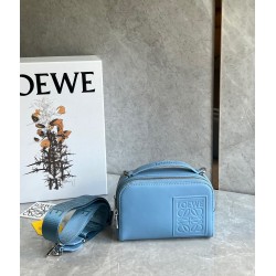 Loewe Mini Camera Crossbody Bag in Blue Calfskin LS929127