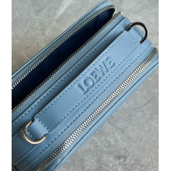 Loewe Mini Camera Crossbody Bag in Blue Calfskin LS929127