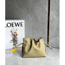 Loewe Mini Flamenco Clutch Bag In Clay Green Calfskin LS929135