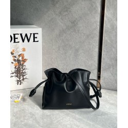 Loewe Mini Flamenco Clutch Bag in Black Nappa Calfskin LS929136