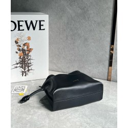 Loewe Mini Flamenco Clutch Bag in Black Nappa Calfskin LS929136