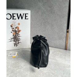 Loewe Mini Flamenco Clutch Bag in Black Nappa Calfskin LS929136