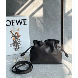 Loewe Mini Flamenco Clutch Bag in Chocolate Nappa Calfskin LS929128