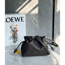 Loewe Mini Flamenco Clutch Bag in Chocolate Nappa Calfskin LS929128