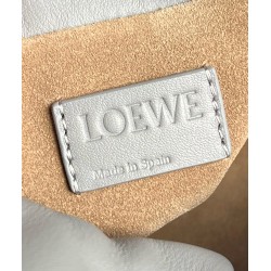 Loewe Mini Flamenco Clutch Bag in Pearl Grey Nappa Calfskin LS929132