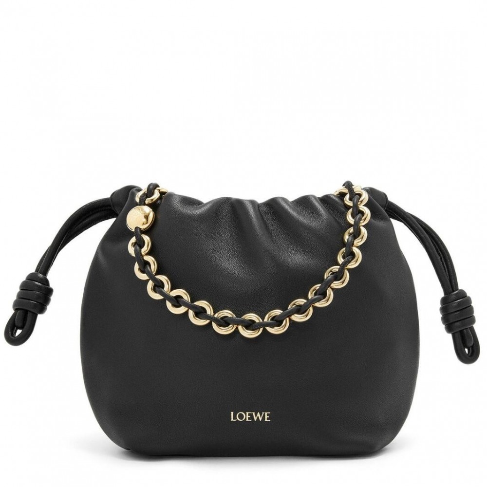 Loewe Mini Flamenco Purse Bag in Black Nappa Lambskin LS929130