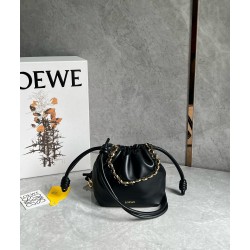 Loewe Mini Flamenco Purse Bag in Black Nappa Lambskin LS929130