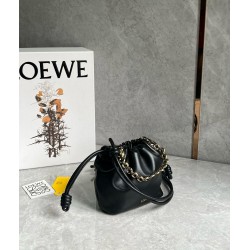 Loewe Mini Flamenco Purse Bag in Black Nappa Lambskin LS929130