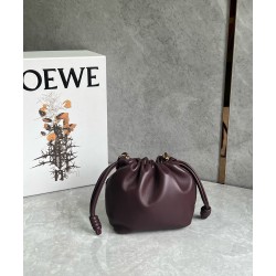 Loewe Mini Flamenco Purse Bag in Burgundy Nappa Lambskin LS929143