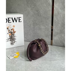 Loewe Mini Flamenco Purse Bag in Burgundy Nappa Lambskin LS929143