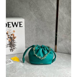 Loewe Mini Flamenco Purse Bag in Green Nappa Lambskin LS929138