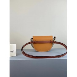 Loewe Mini Gate Dual Bag In Amber/Grey Calfskin LS929134