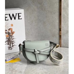 Loewe Mini Gate Dual Bag In Ash Grey Calfskin LS929141