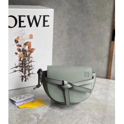 Loewe Mini Gate Dual Bag In Ash Grey Calfskin LS929141