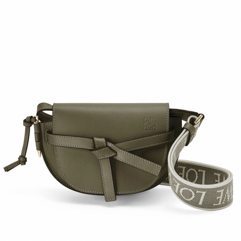 Loewe Mini Gate Dual Bag In Autumn Green Calfskin LS929142