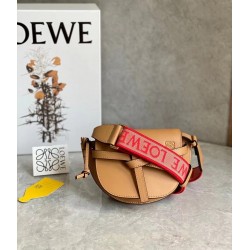 Loewe Mini Gate Dual Bag In Brown Calfskin LS929140