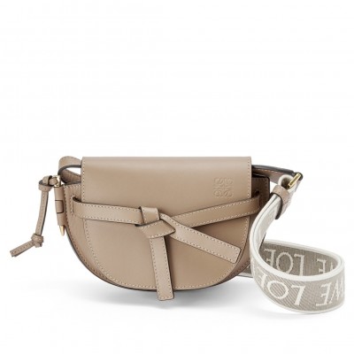 Loewe Mini Gate Dual Bag In Sand Calfskin LS929145