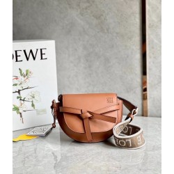 Loewe Mini Gate Dual Bag In Tan Calfskin LS929139